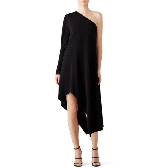 Narciso Rodriguez Black Asymmetrical Midi Dress $2495 - Picture 3 of 10